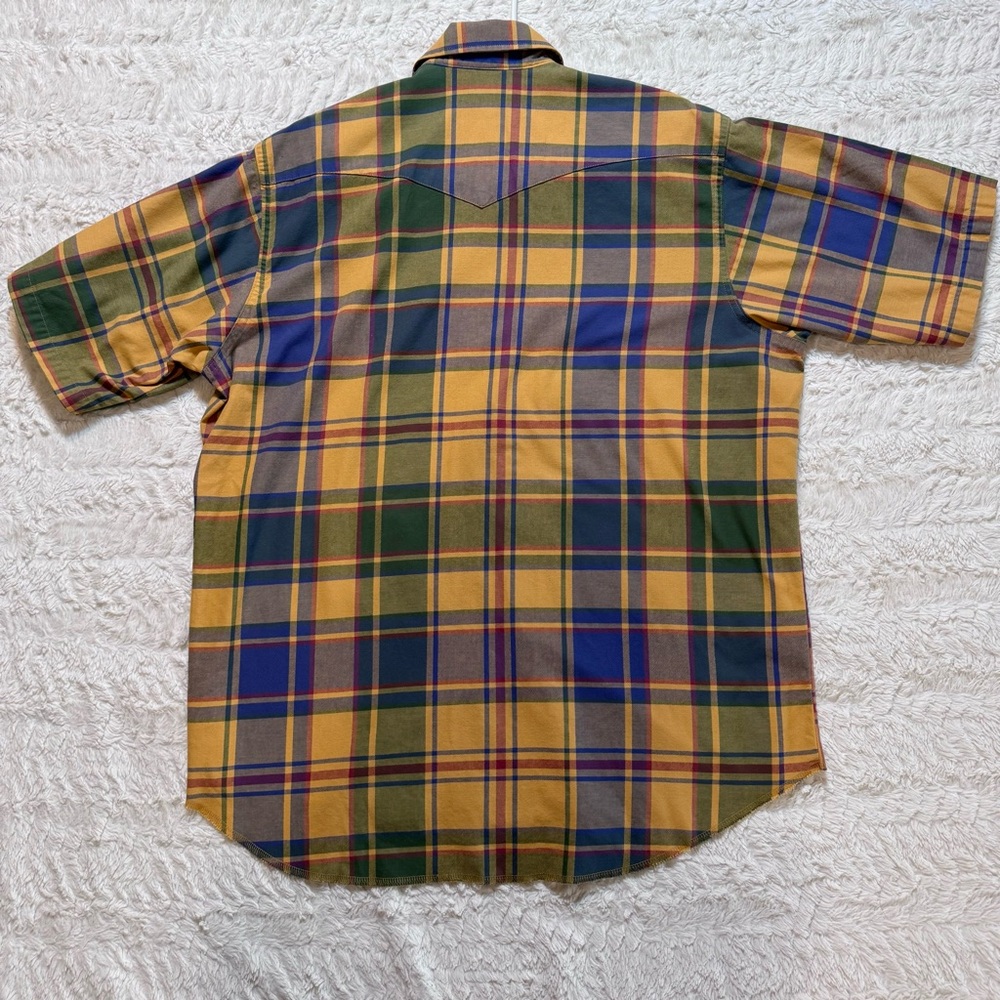 Vintage Wrangler Pearl Snap Western Shirt | Plaid Short Sleeve | Men’s XL - Picture 2 of 5